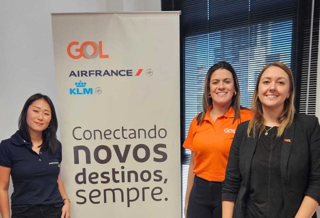 Eliza Kim, da Airfrance/KLM com Thais Rodrigues e Bruna Dubeski da Gol