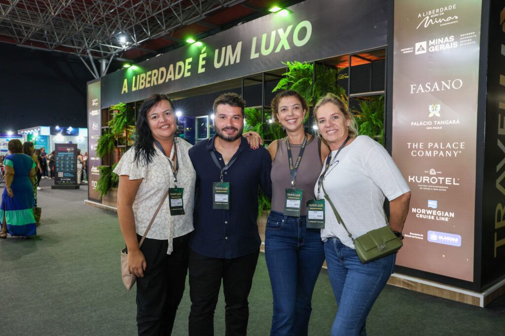 Yana Pinheiro, da GW Travel, Lucas Bitencourt, da Belmond, Ingrid Azenha, da Valter e Sabine Roubiczek, da Roubi4 You