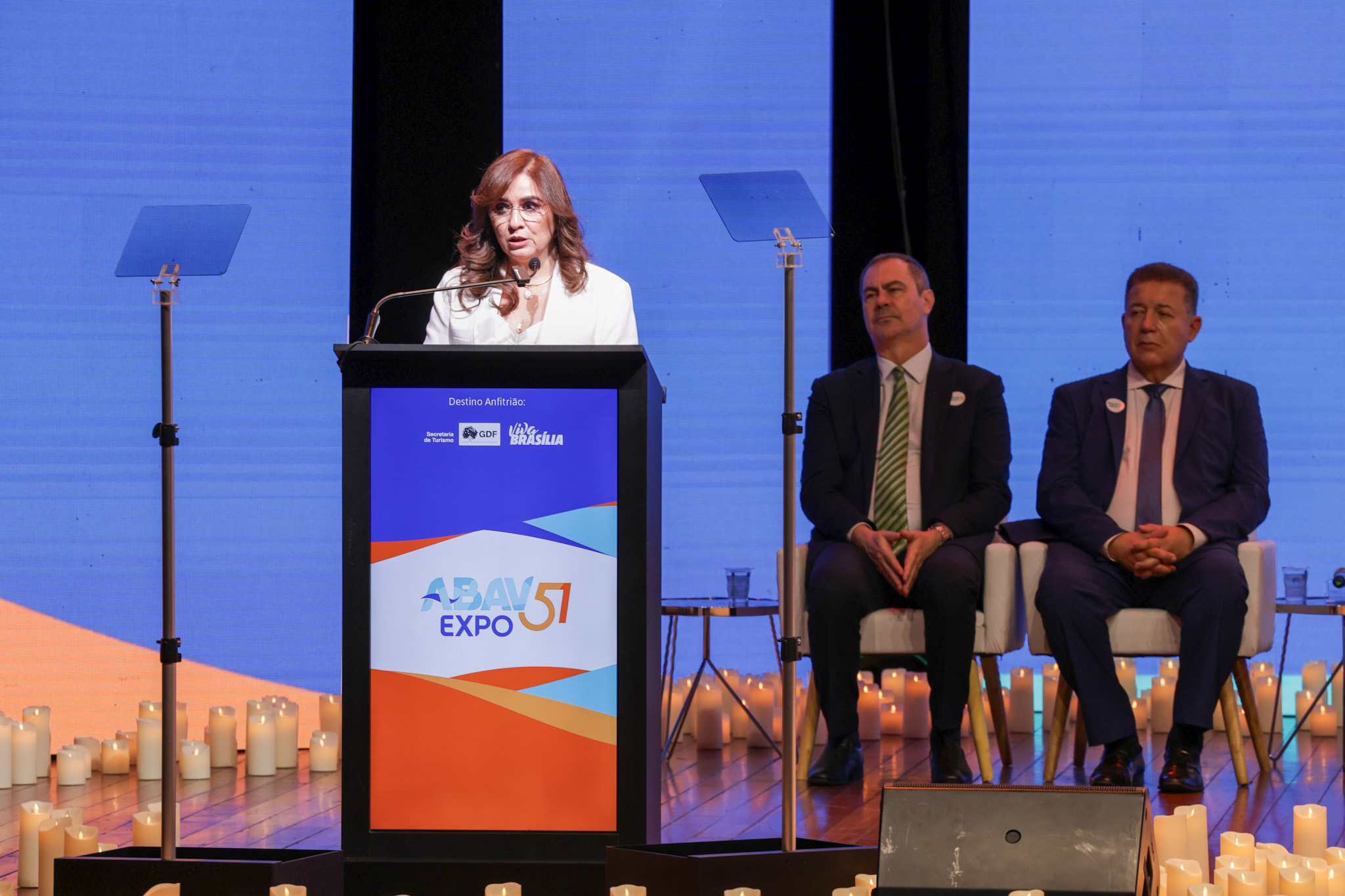 Ana Carolina Medeiros, presidente da Abav Nacional, durante abertura da Abav Expo