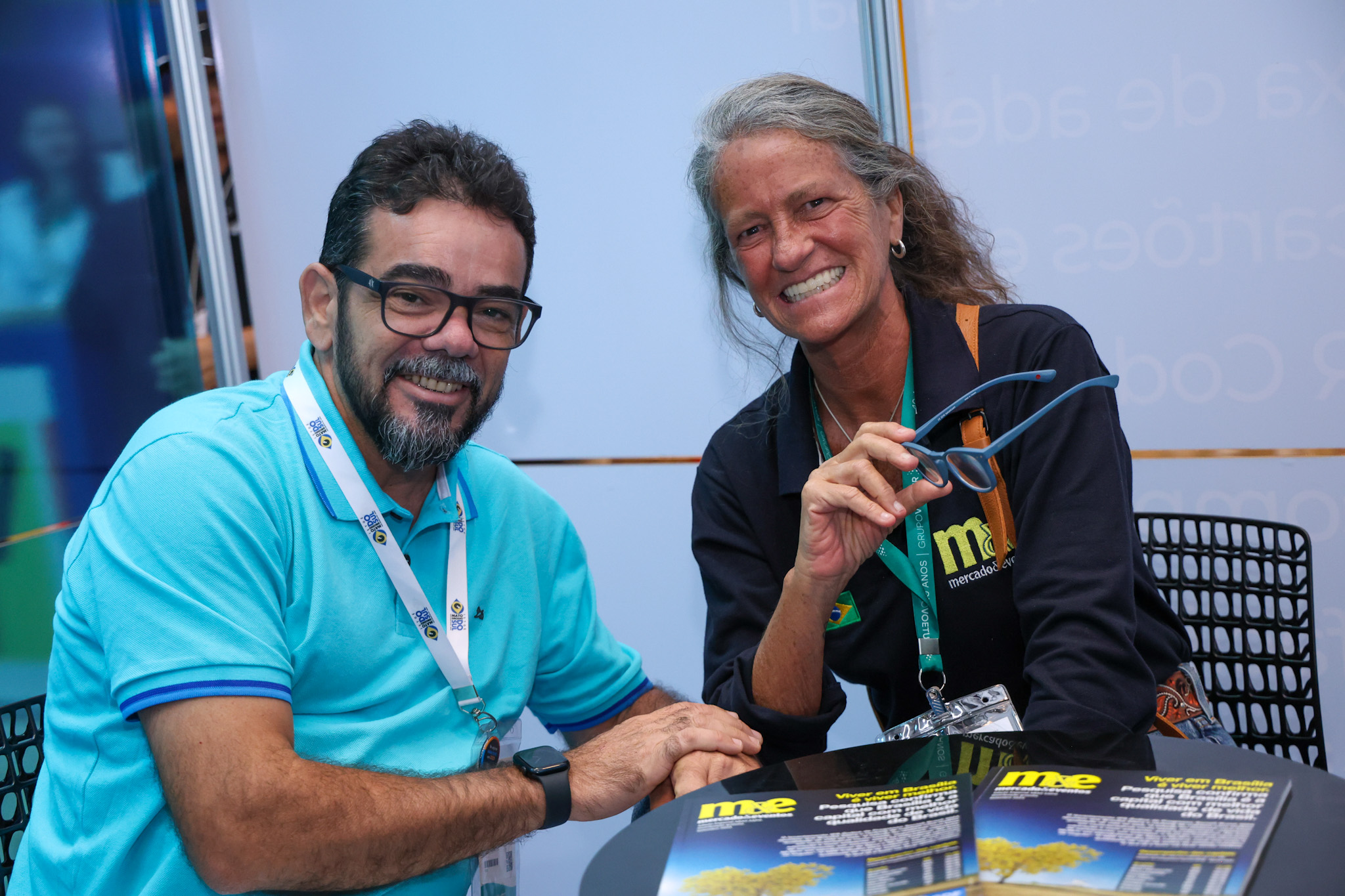 Adriano Queiroga, do Festur Alagoas, e Mari Masgrau, do M&E