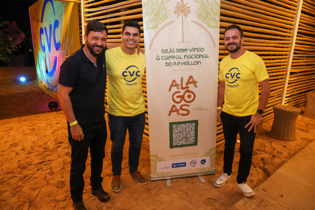 Aroldo Simões, Daniel Almeida e Paulo Oliveira, da CVC Agentes Aroldo Simões, Daniel Almeida e Paulo Oliveira, da CVC Agentes