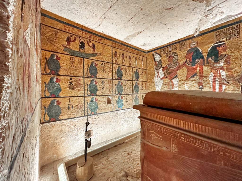 Detalhes do sarcófago de Tutankhamun