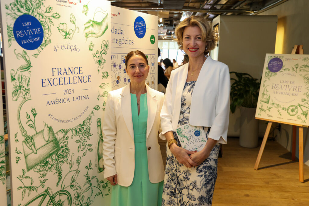 Diana Verde Nieto, do Edify Collective Author Of Reimagining Luxury e Caroline Putnoki, diretora da Atout France