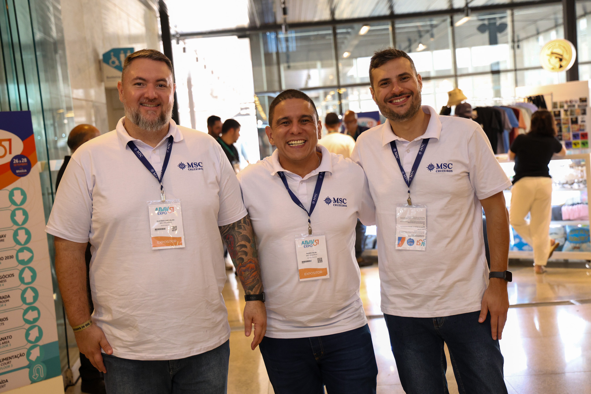 Gustavo Carvalho, Pedro Silva, e Márcio Genaro, da MSC Cruzeiros