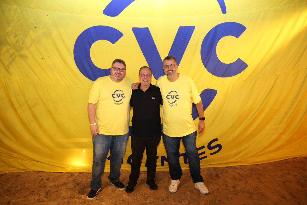 Kleber Moreira, Orlando Palhares e Diego Ortega, da CVC Corp Kleber Moreira, Orlando Palhares e Diego Ortega, da CVC Corp