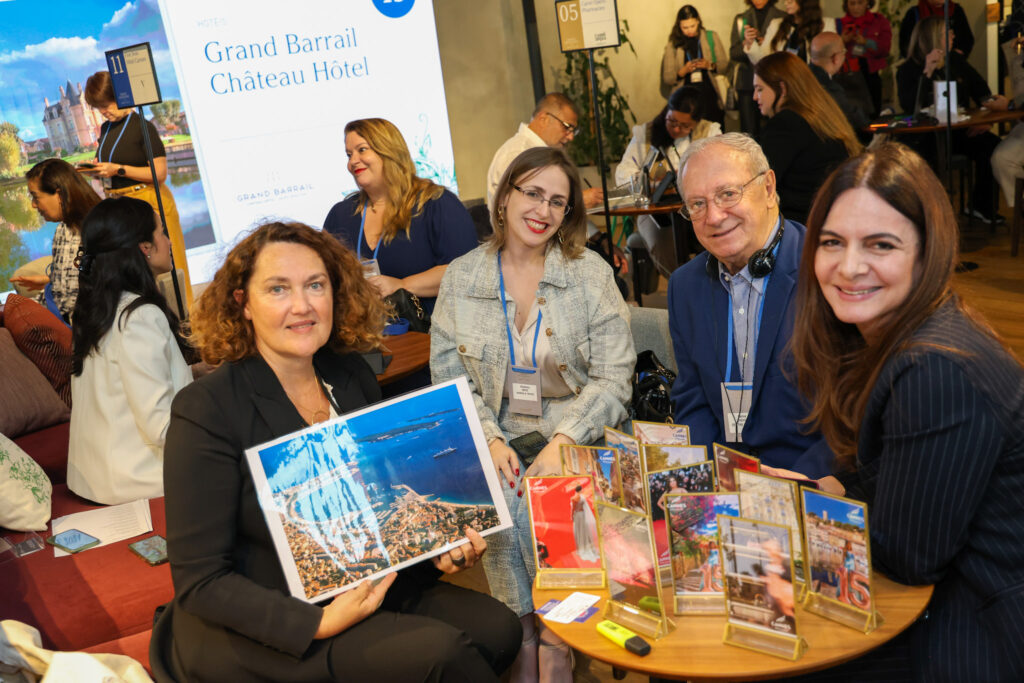 Laure Toma-Auneau, do Cannes Convention & Visitors Bureau, Sthéfany Diniz, do Marsala Travel, Carlos Chehin, do See The World e Vânia Pacheco, do Atelier de Viagem