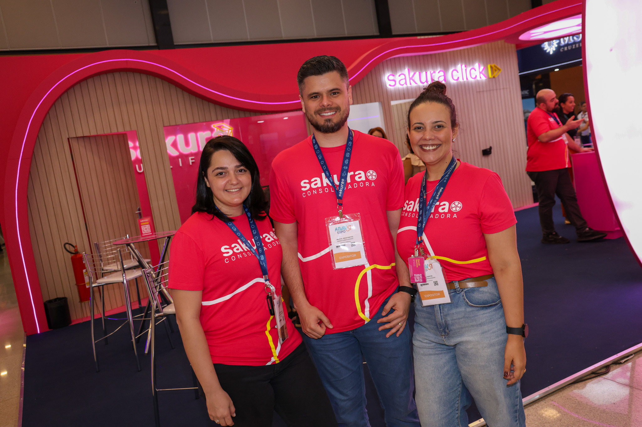 Lígia Marcomini, Marcel Mazzonetto, e Sandi Santos, da Sakura