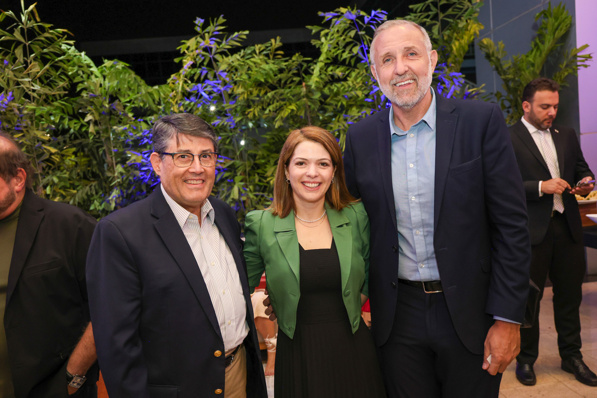 Luiz Teixeira, da TMC LTN, Mariana Ferrari, da Avianca, e Gustavo Esusy, da Ibéria