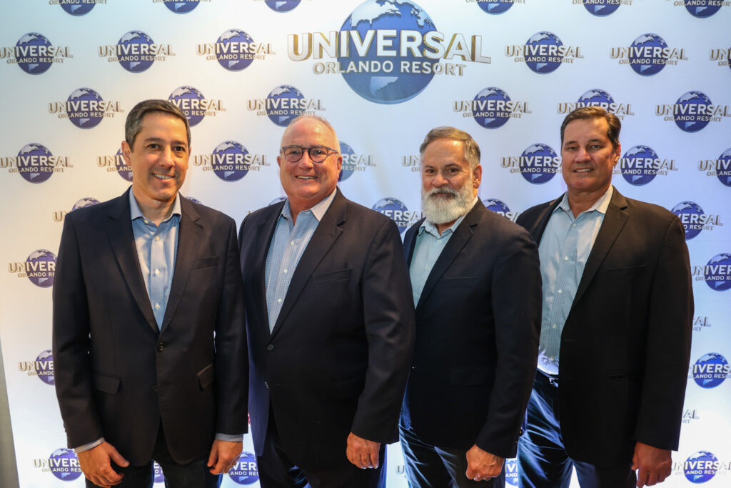 Marcos Barros, VP Sales & Marketing Latam; Dennis Quinn, SVP de Resorts; Keith Wooldridge, VP de Revenue Management; e Dave Bartek, SVP do Loews Hotels,