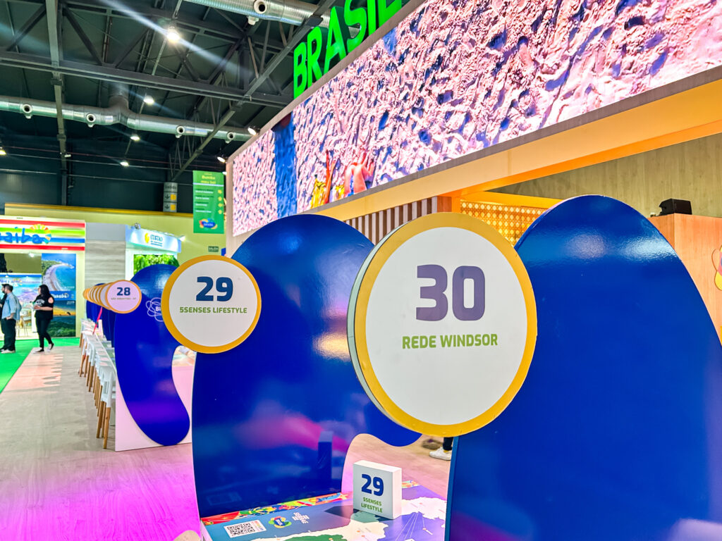 O 5Senses Lifestyle e a Rede Windsor estão expondo no estande da Embratur