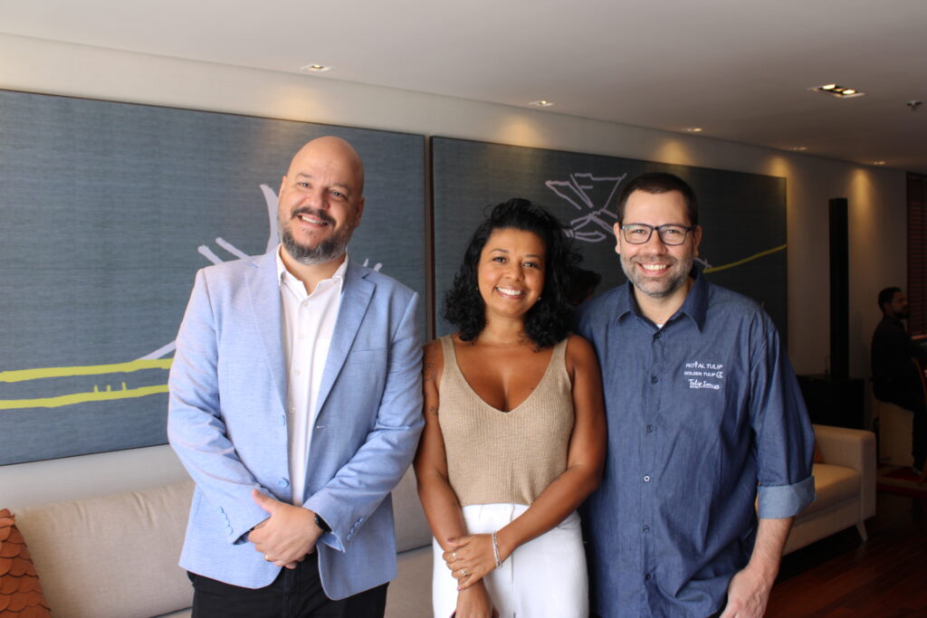 Renato Borba, da Royal Tulip, Vanessa Costa e Victor Ferreira, da Louvre