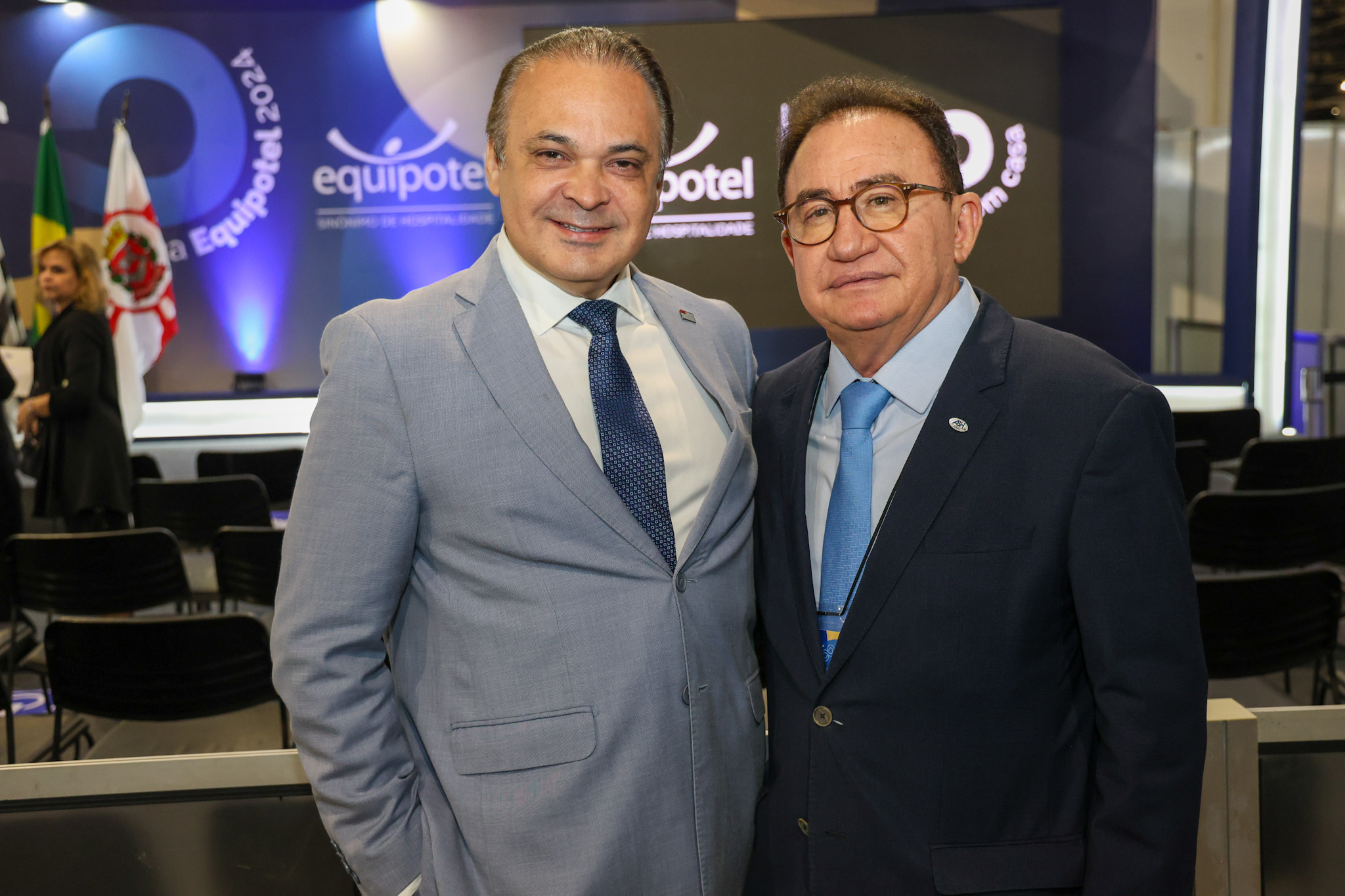 Roberto de Lucena, secretário de Estado do turismo de São Paulo e Manoel Linhares, presidente da ABIH Nacional