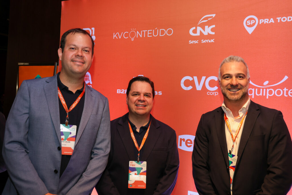 Rodrigo Galvão, Daniel Bressan e Fabrício Romero, da CVC Corp
