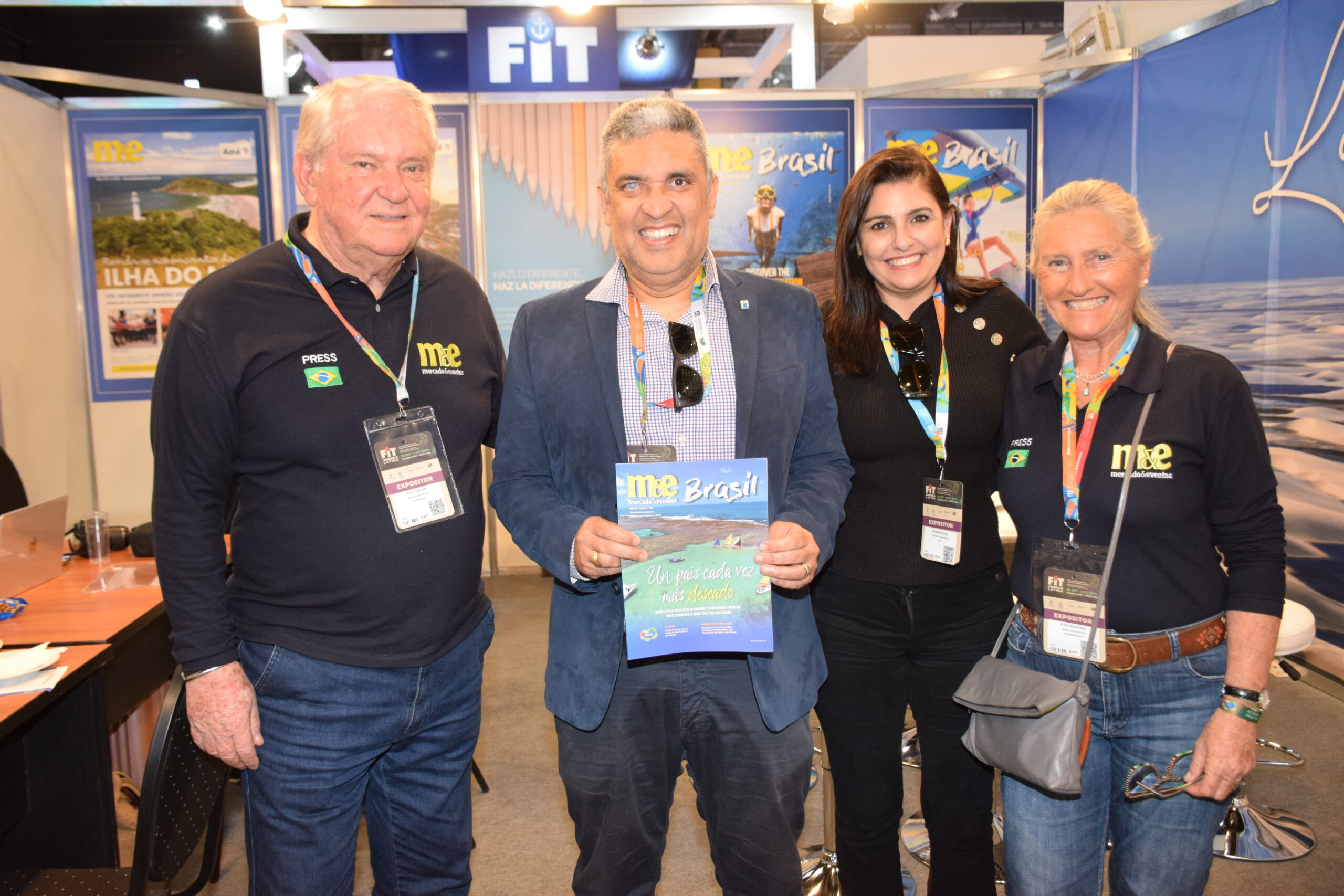 Roy Taylor, do M&E, Eduardo Aoki e Josiane Aoki, da Intremac Assitance, e Rosa Masgrau, do M&E Roy Taylor, do M&E, Eduardo Aoki e Josiane Aoki, da Intremac Assitance, e Rosa Masgrau, do M&E