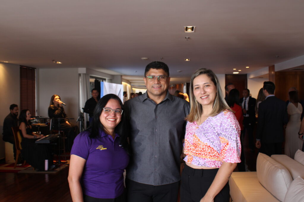 Suelly Aguiar, Débora Brasil e Edmilson Castro, da Bancorbrás
