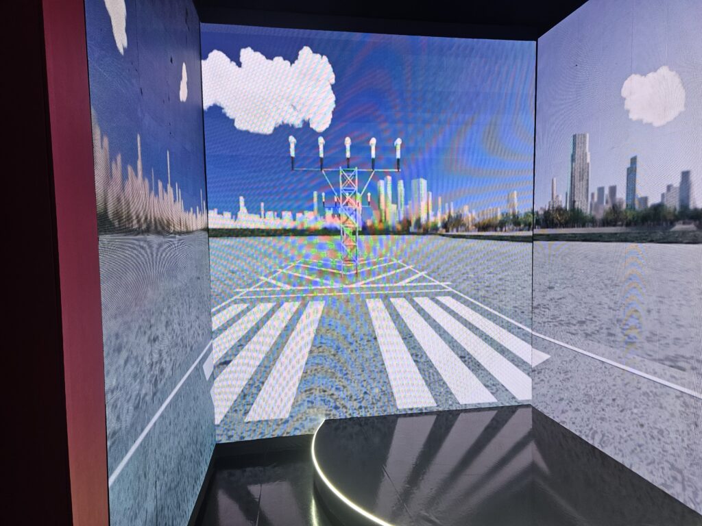 Projeção de imagens dos destinos da Delta nos EUA