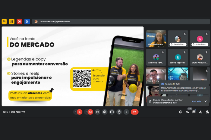 Cativa e Entur capacitam agentes em marketing para impulsionar vendas na Black Friday 1 Capacitação em marketing junto da Entur aconteceu de forma virtual (DivulgaçãoCativa)