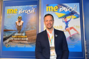Bruno Reis, diretor de Marketing, Negócios e Sustentabilidade da Embratur, esteve no estande do M&E durante FIT 2024 (Manuela Miniguini/M&E)