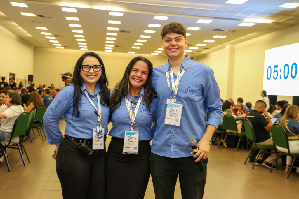 Daniele Santos, Paula Floriano, e Guilherme Valentin, do BTM