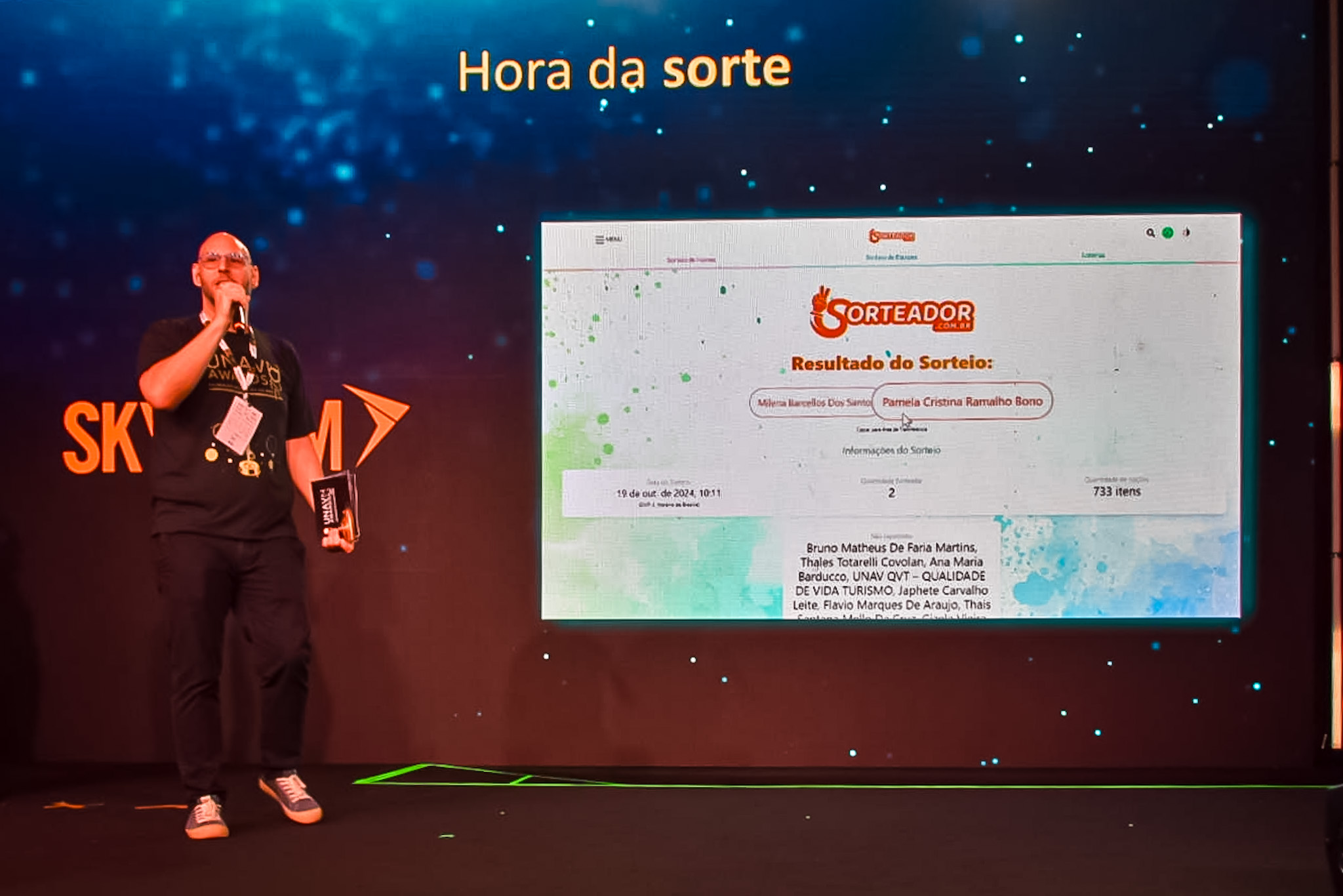 Diversos patrocinadores promoveram sorteio ao longo da programação da Unav, dentre eles a Skyteam
