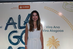Bárbara Braga, secretária de Turismo de Alagoas, durante lançamento da campanha "Vira Ano, Vira Alagoas", em São Paulo (Manuela Miniguini/M&E)