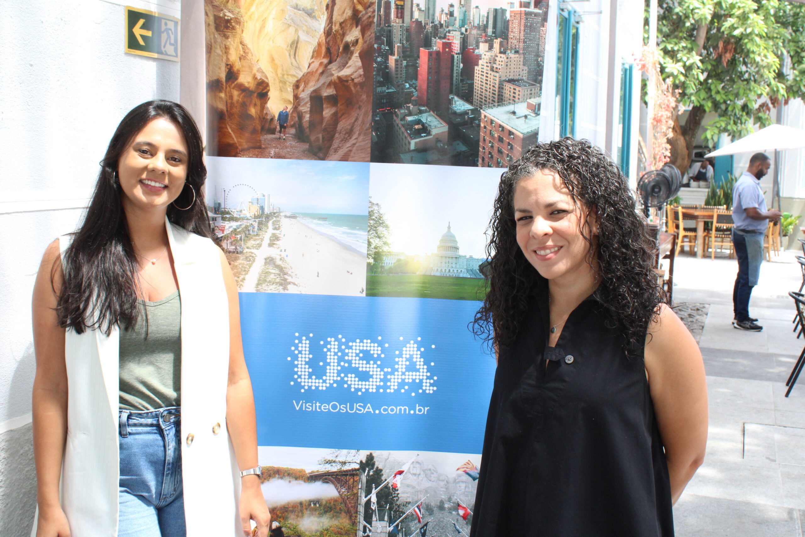 Ingrid Santos, coordenadora de Trade, e Lisa Tejeda, gerente Global Trade Latam do Brand USA Ingrid Santos, coordenadora de Trade, e Lisa Tejeda, gerente Global Trade Latam do Brand USA