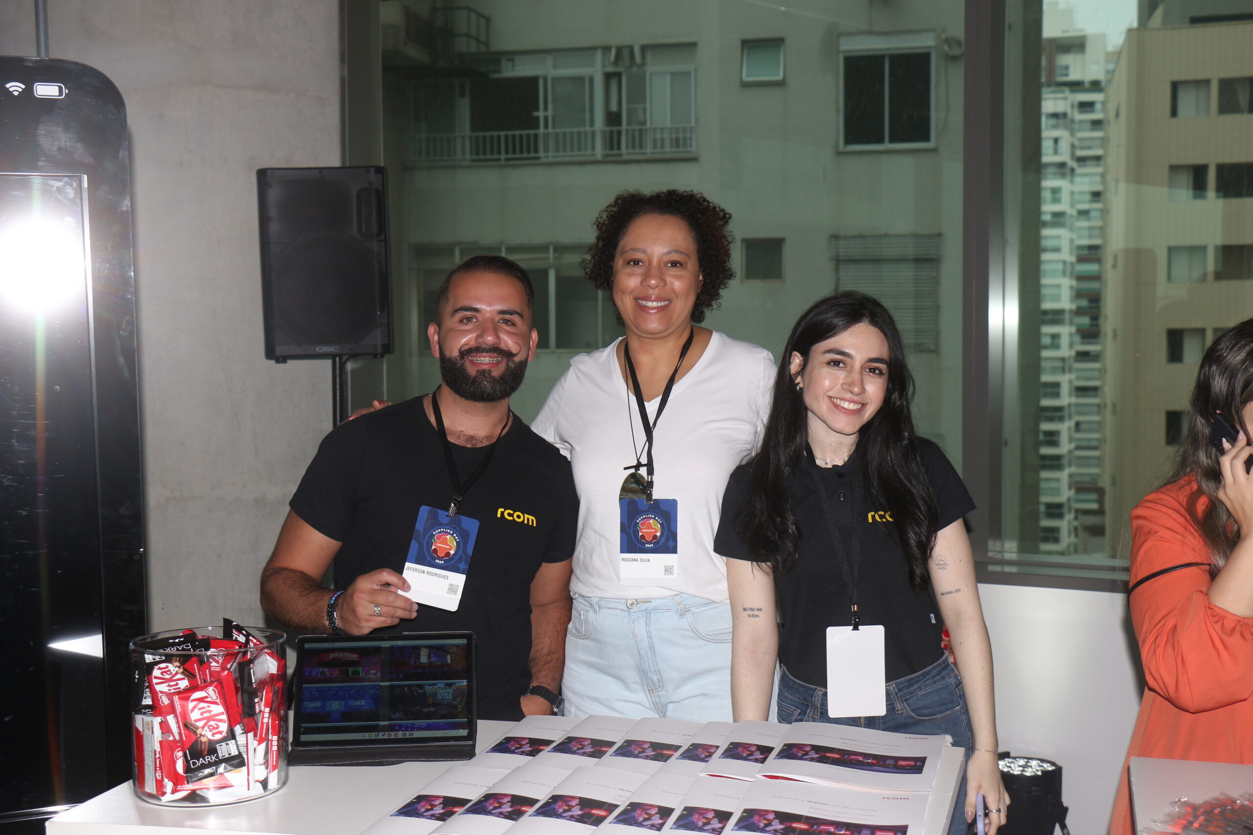 Jeferson Rodrigues, Rossana Silva e Maria Luiza, da RCom Jeferson Rodrigues, Rossana Silva e Maria Luiza, da RCom