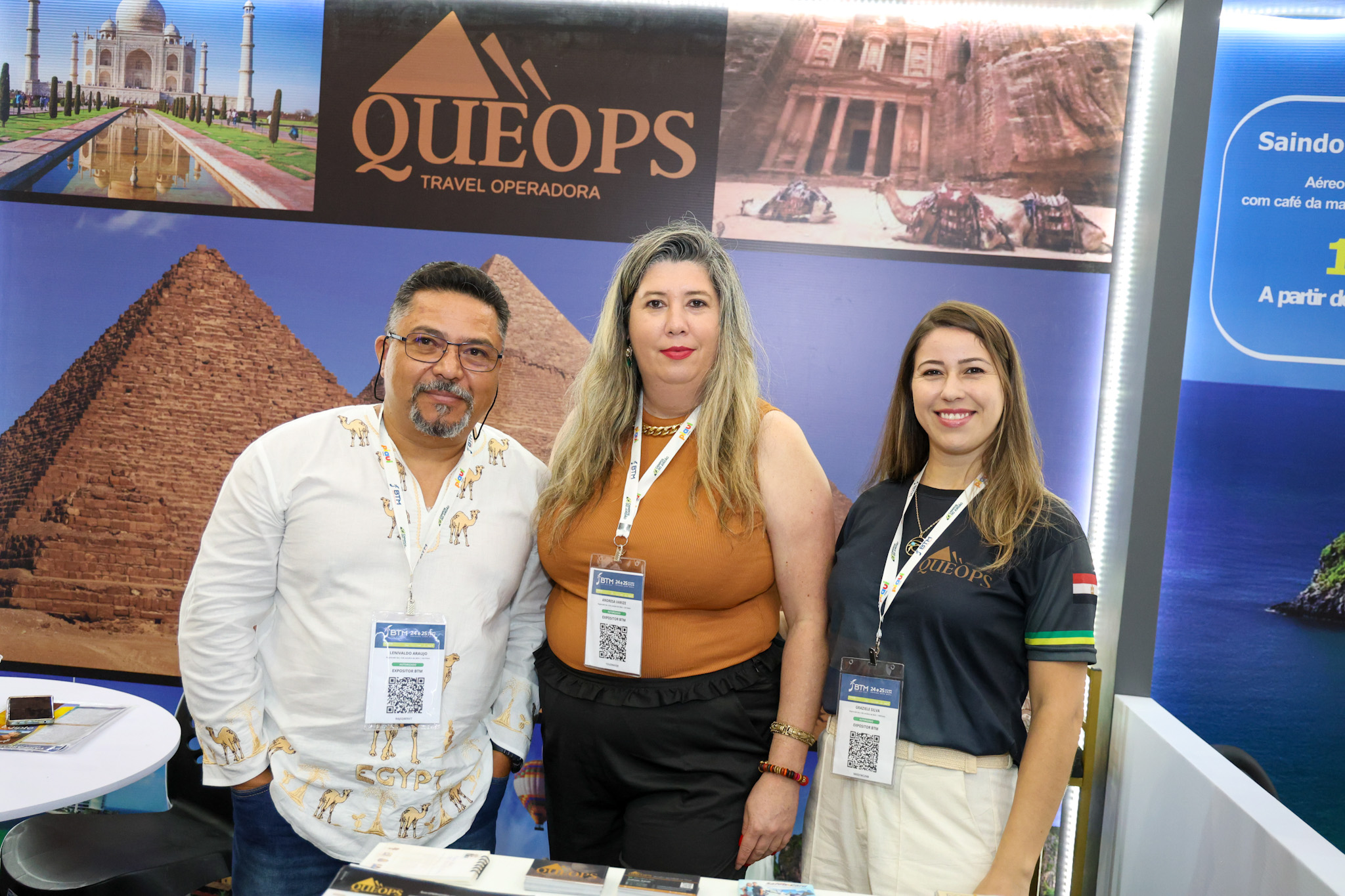 Lenivaldo Araújo, Andresa Varize e Graziele Silva, da Queops Travel Operadora