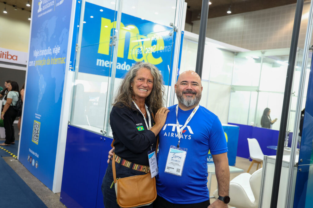 Mari Masgrau, do M&E, e Murilo Cassino, da ITA Airways