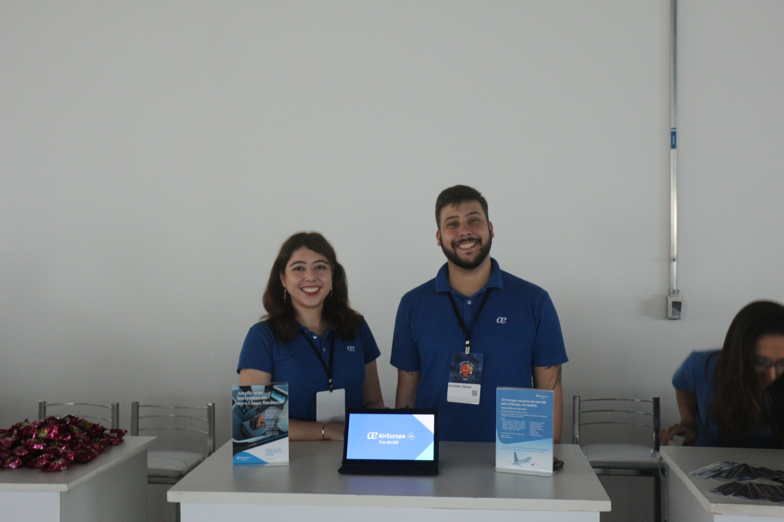 Mariana Campos e Guilherme Carreiro, da Air Europa Mariana Campos e Guilherme Carreiro, da Air Europa