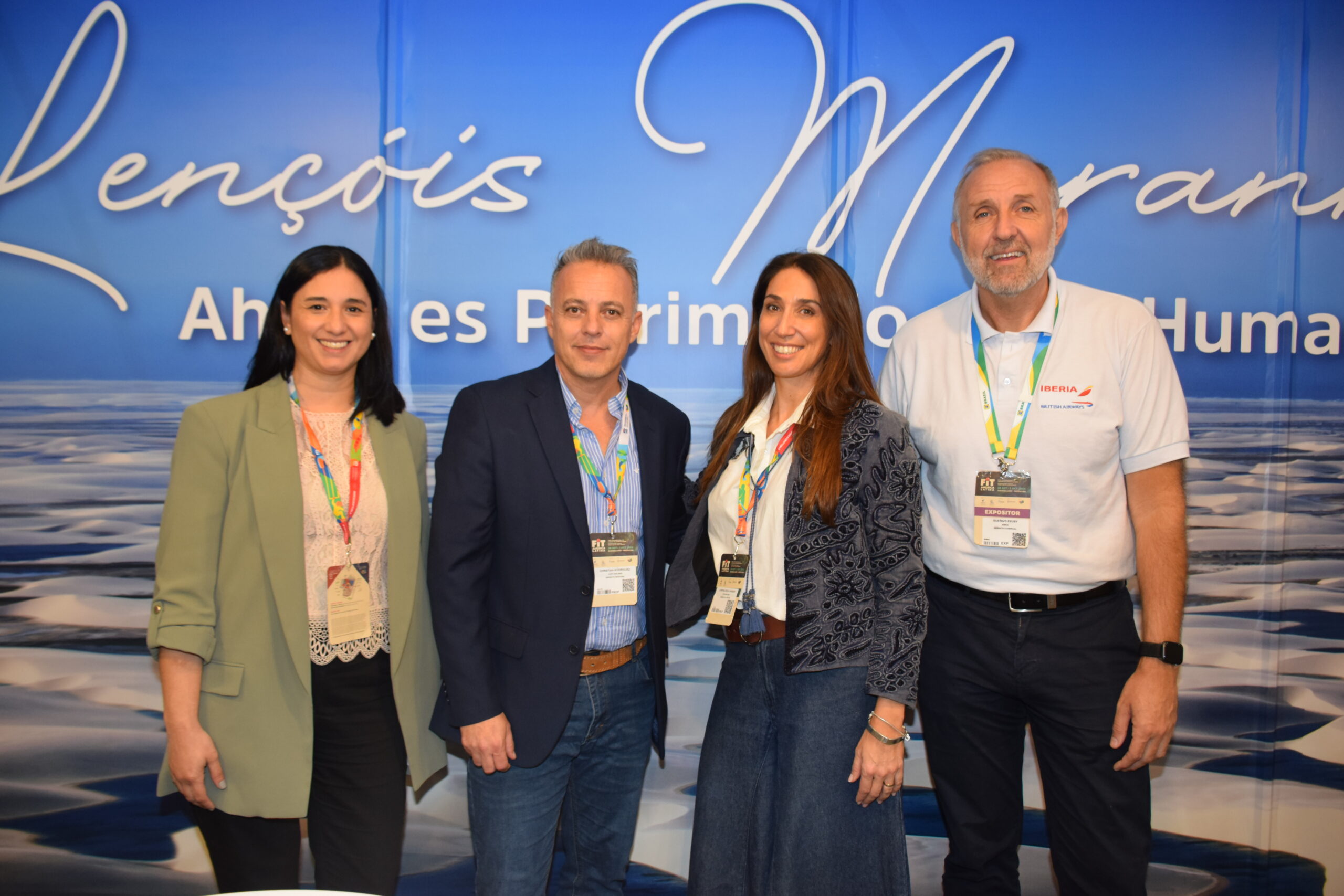 Silvina Maldonado, Christian Rodriguez e Lorena Gasser, da Copa Airlines, Gustavo Esusy, da Iberia