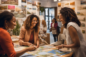 54% do setor de turismo, de acordo com ONU Mulheres e MTur, é composto por mulheres (Reprodução/Canva AI)