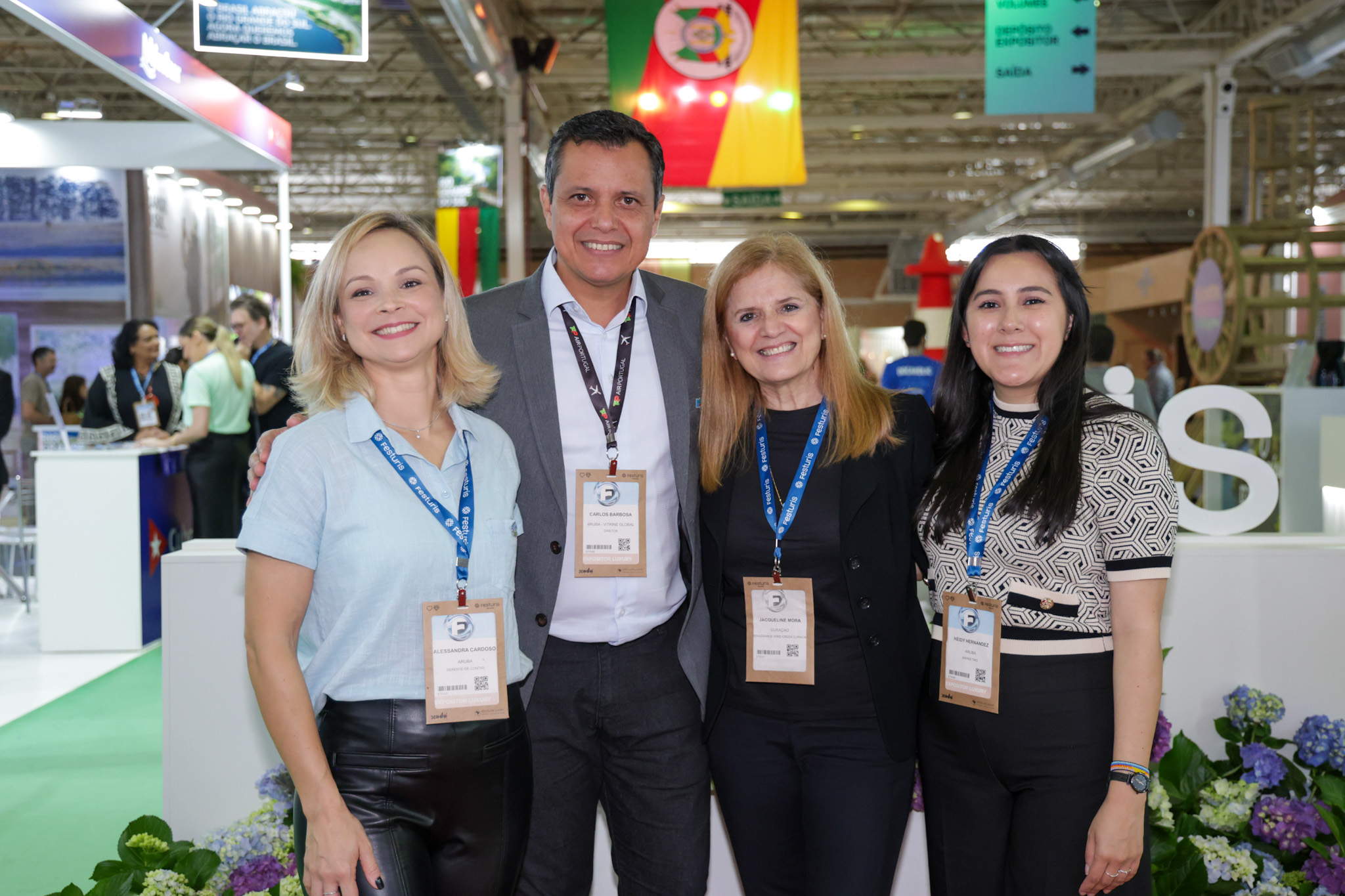 Alessandra Cardoso e Carlos Barbosa, do Turismo de Aruba, Jacqueline Mora, Renaissance Aruba, e Heidy Hernandez, do Turismo de Aruba