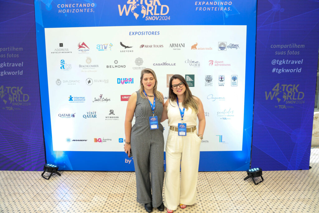 Aline Carvalho, da Alis Mundi Viagens, e Fernanda Teixeira, da TGK Travel Aline Carvalho, da Alis Mundi Viagens, e Fernanda Teixeira, da TGK Travel