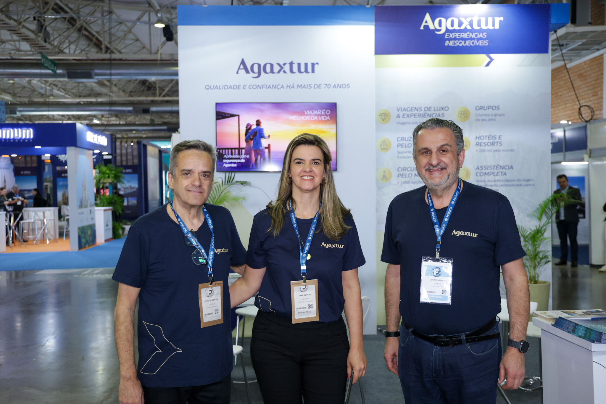Fernando Paulo, Zane Silveira e Claiton Armelin, da Agaxtur