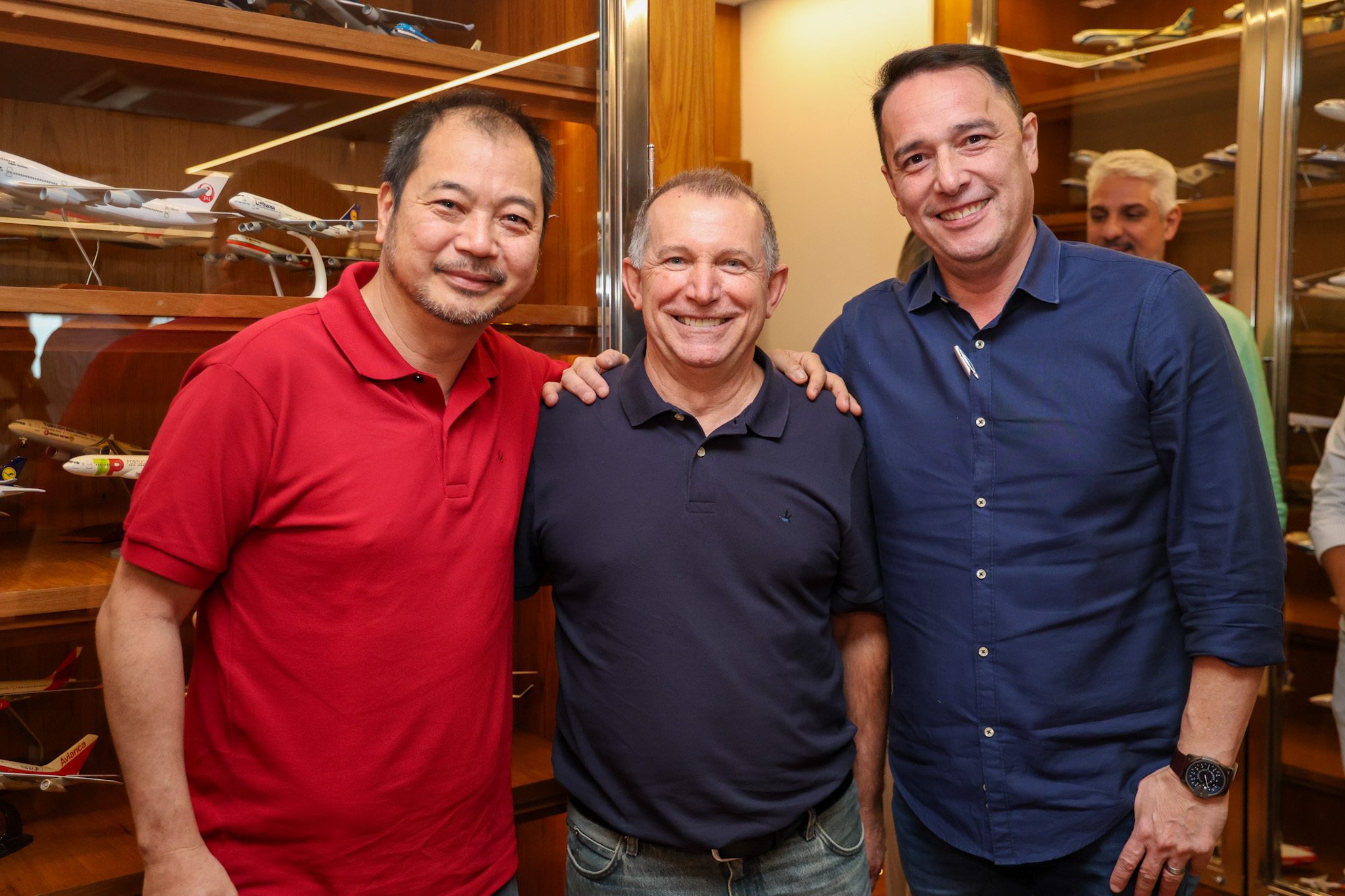 Giancarlos Takegawa, Air Canadá, Luís Quaggio, da Ancoradouro, e Ernesto Airosa, da Air Canadá Giancarlos Takegawa, Air Canadá, Luís Quaggio, da Ancoradouro, e Ernesto Airosa, da Air Canadá