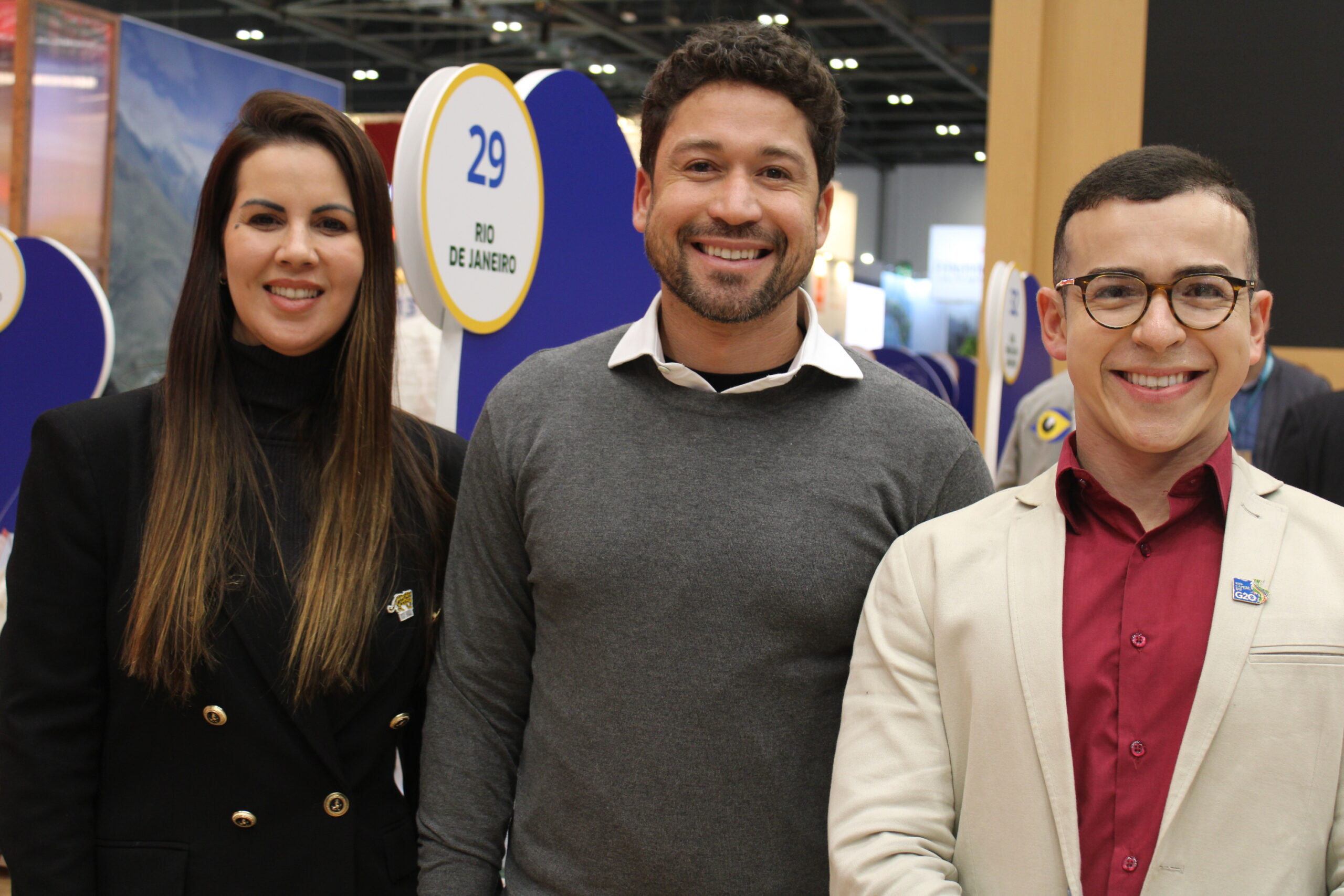 Giselle Falcão, Patrick Corrêa e Jonas Queirós, da Riotur Giselle Falcão, Patrick Corrêa e Jonas Queirós, da Riotur