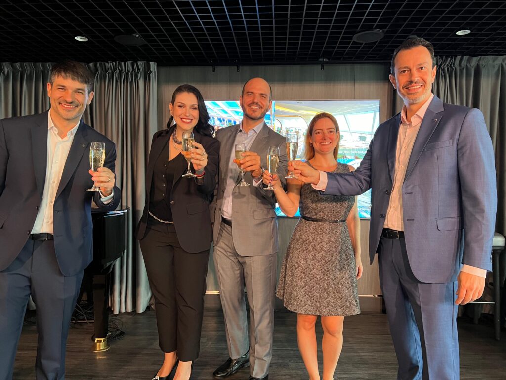 Ignacio Palacios, Amanda de Rousset, Rafael Grosso, Fernanda Zebral, e Eduardo Simões, da MSC