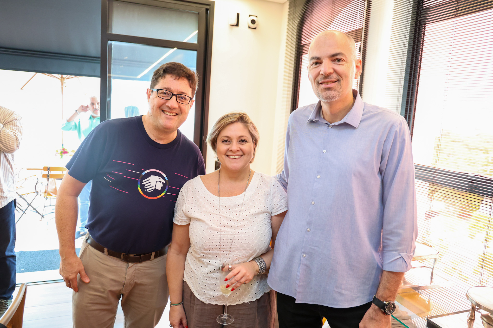 Luiz César Turlao, da Aeroméxico, Nádia Kardouss, da Ethiopia Airlines, e Luciano Cardoso, da Ibéria