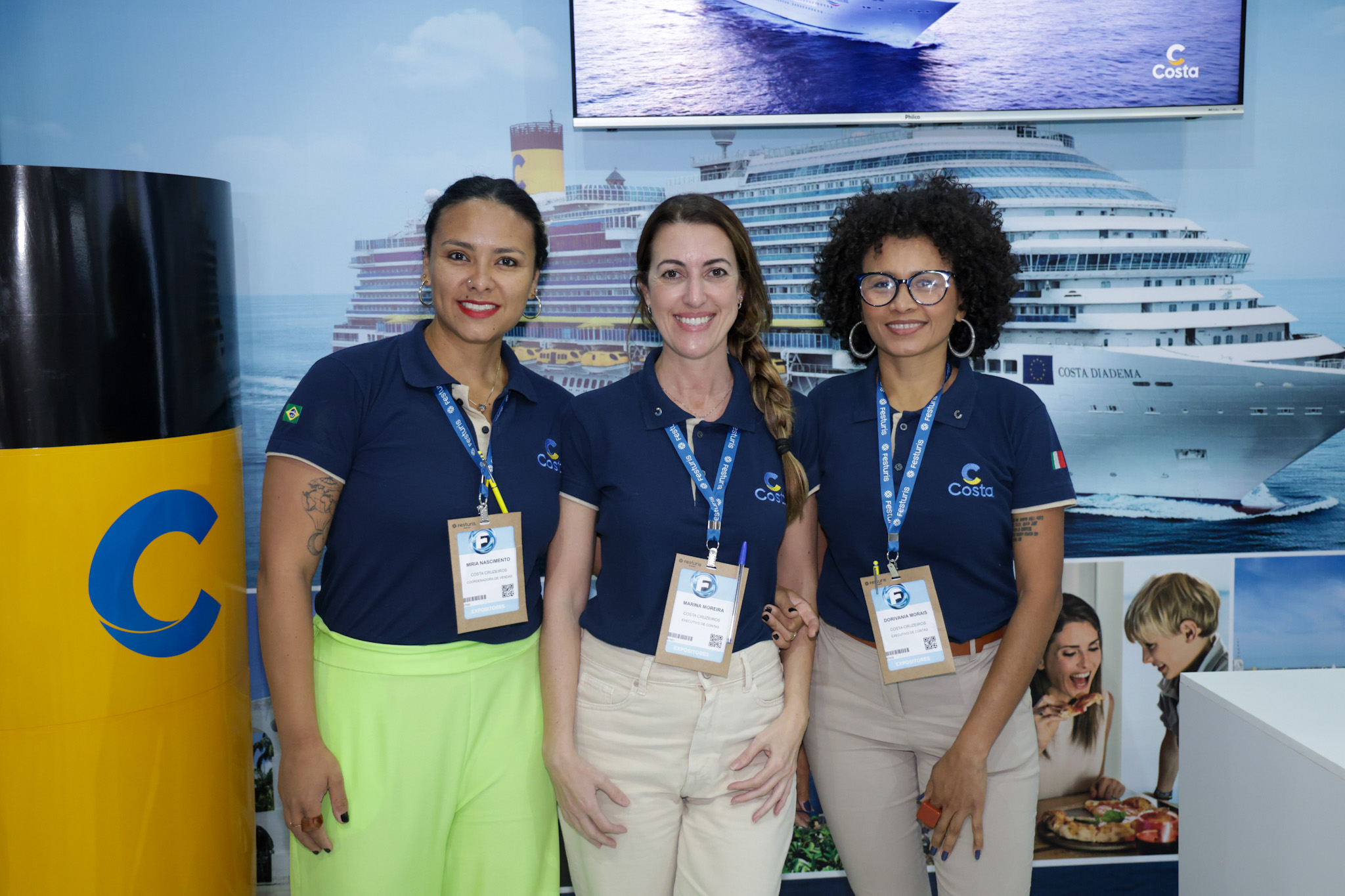 Miria Nascimento, Marina Moreira e Dorivania Morais, da Costa Cruzeiros