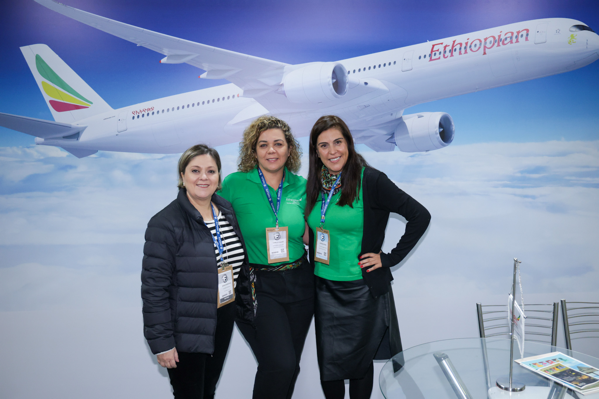 Nádia Kardouss, Camila Lunardi e Adriana Rosa, da Ethiopian Airlines