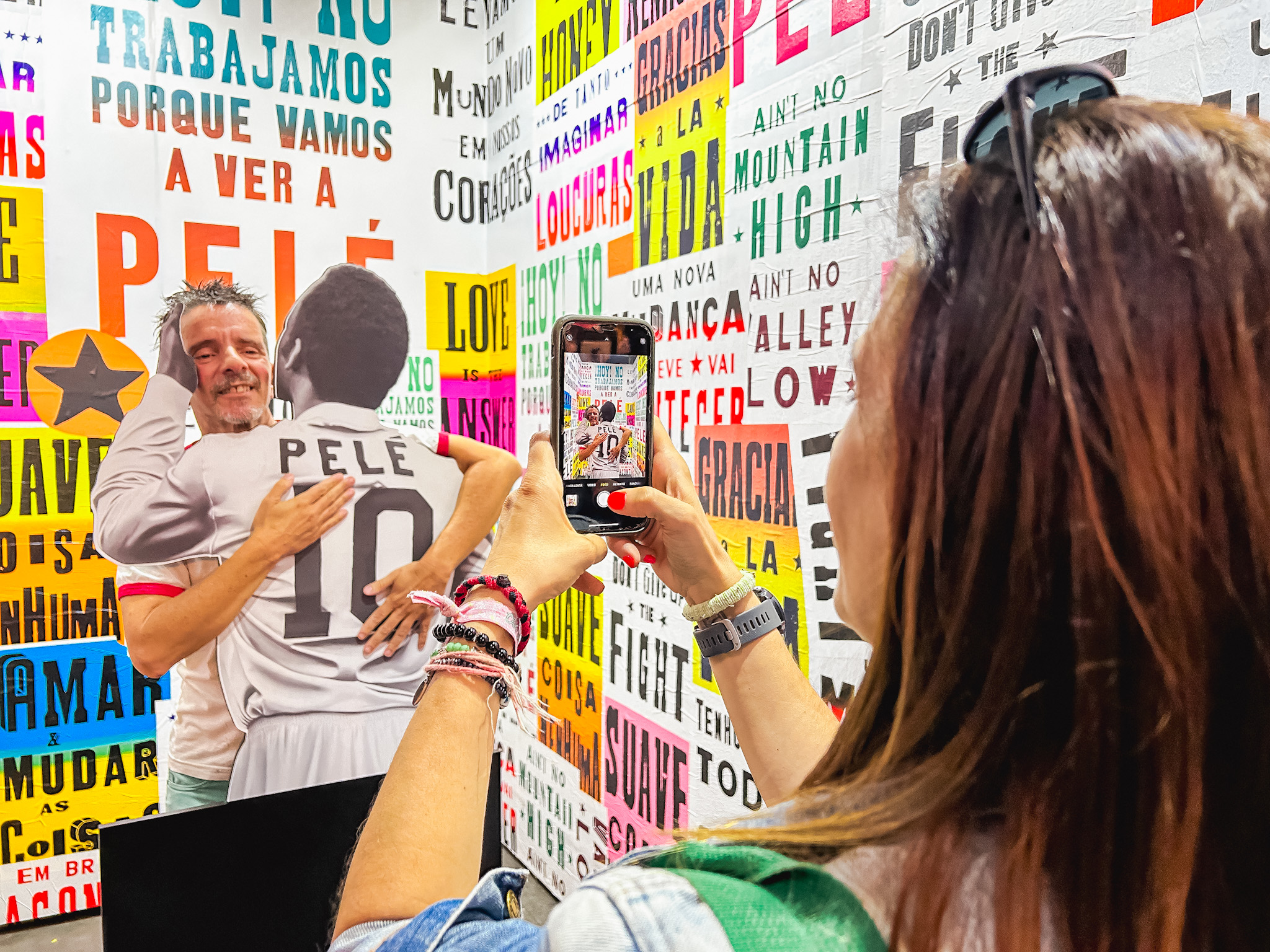 No Museu do Pelé, os operadores aproveitaram para fazer fotos e compartilhar momentos No Museu do Pelé, os operadores aproveitaram para fazer fotos e compartilhar momentos