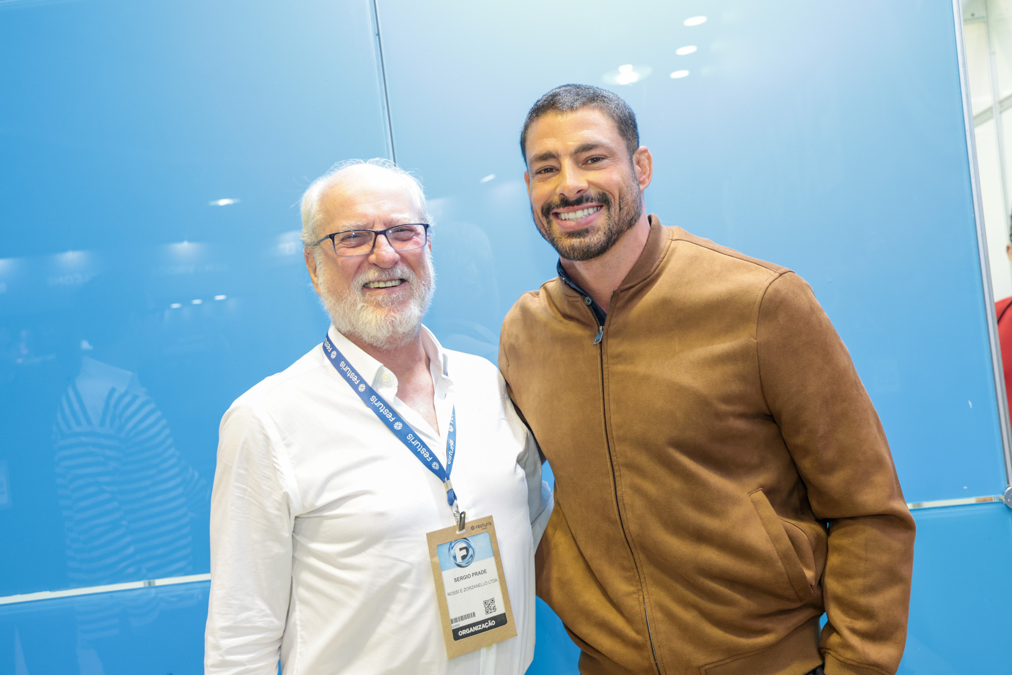 Sérgio Prade, do Festuris, e Cauã Reymond