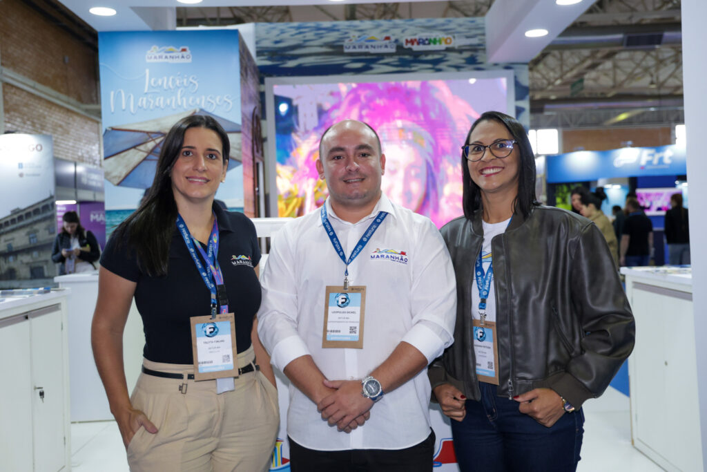 Talyta Fialho, Leopoldo Dickel e Susana Feitosa, da Setur-MA