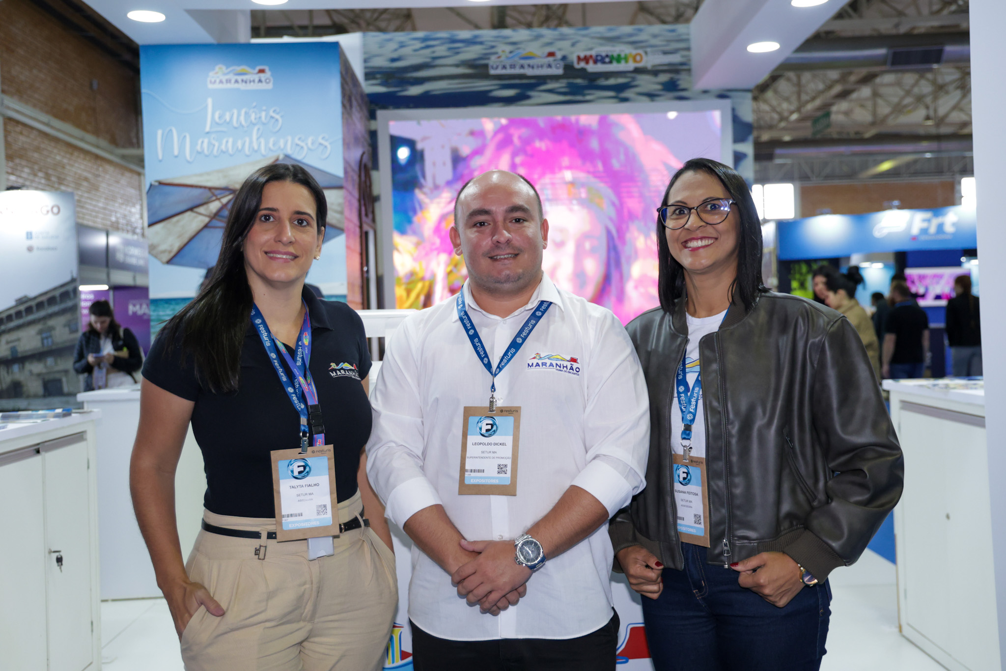 Talyta Fialho, Leopoldo Dickel e Susana Feitosa, da Setur-MA