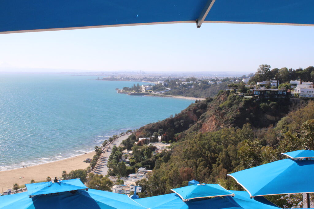 Vistas espetaculares do alto de Sidi Bou Said