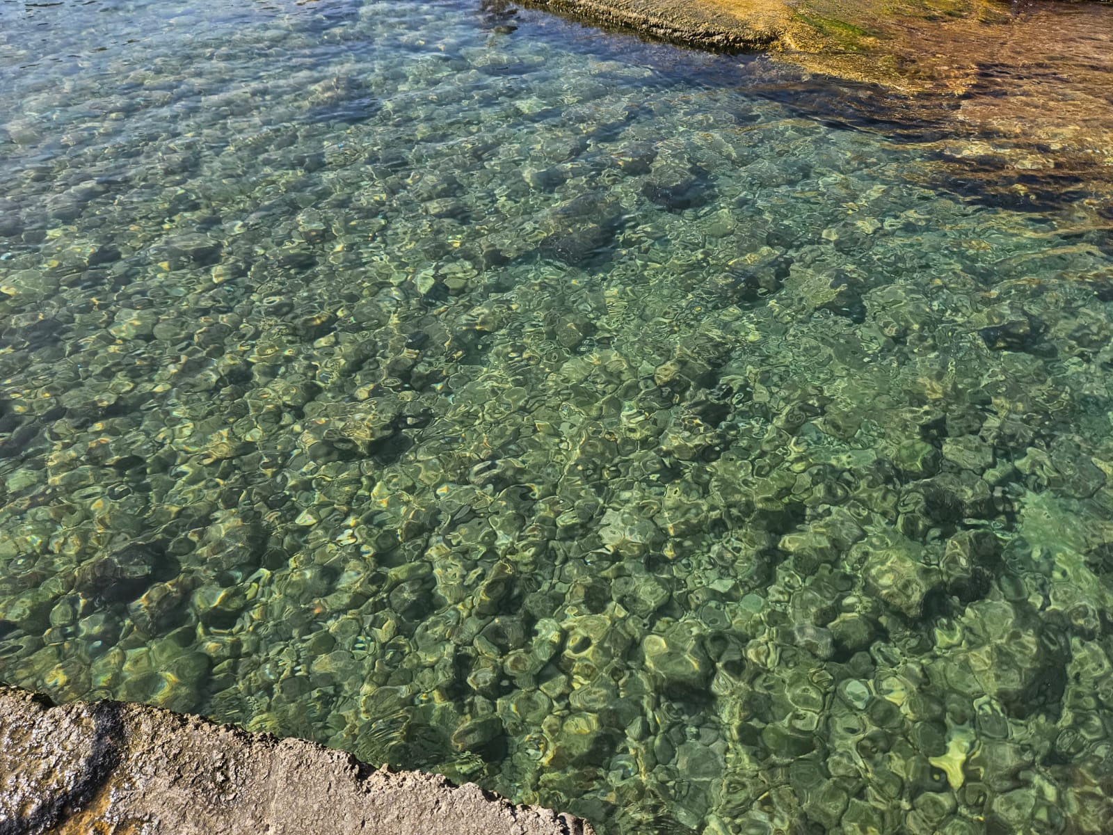 A cor da água na parte rasa A cor da água na parte rasa