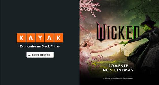 Kayak lança campanha com filme “Wicked” para Black Friday 1 image002 Kayak lança campanha com filme “Wicked” para Black Friday