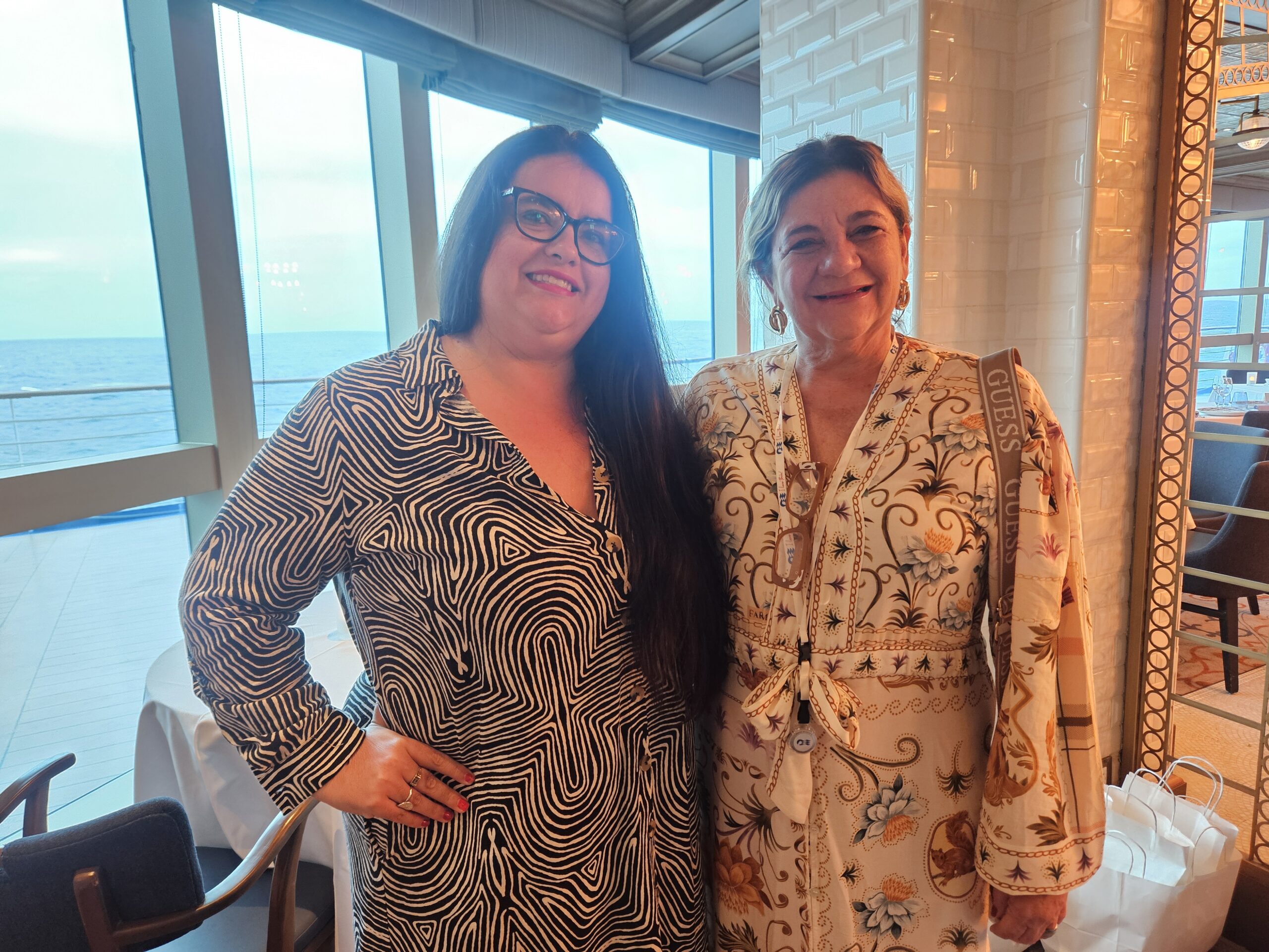 Paula Maluf, da Ponte Verde Turismo, e Nassira Michelotto, da Turismo e Viagens pelo Mundo Paula Maluf, da Ponte Verde Turismo, e Nassira Michelotto, da Turismo e Viagens pelo Mundo