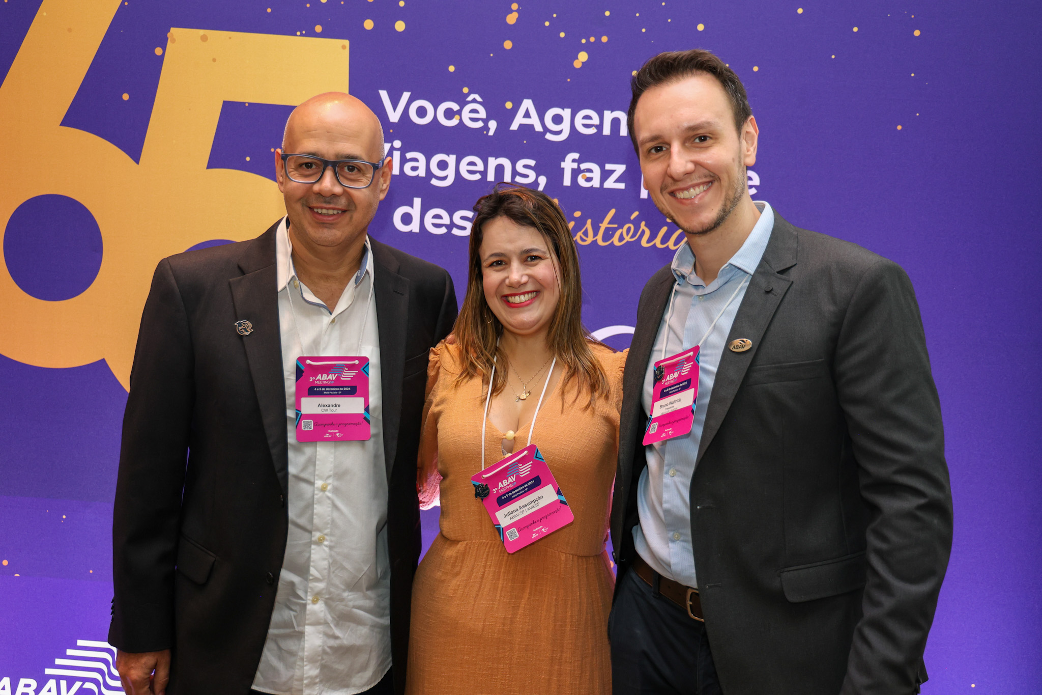 Alexandre Palmeira, da CW Tour, Juliana Assumpção e Bruno Waltrick, da Abav-SP l Aviesp